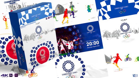 AE模板+PR预设-夏季运动会体育栏目包装动画