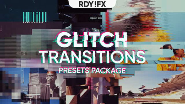 PR预设-60个时尚小故障视频转场预设 Glitch Transitions Pack