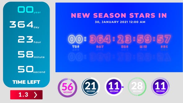 AE模板+PR预设-计数时间倒计时动画工具包Timer Toolkit