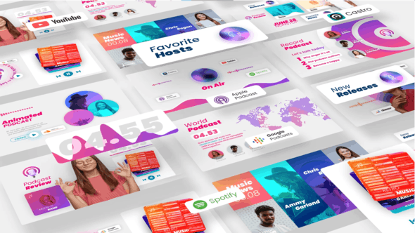 AE模板-音乐播放器音频可视化波形动画 Podcast Radio Visualizer