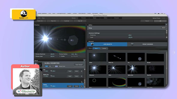 Optical Flares插件镜头光晕制作视觉特效AE教程+英文字幕
