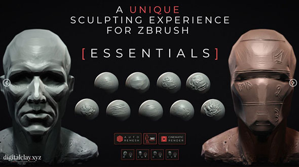 Zbrush 2021粘土人物雕塑角色数字雕刻工具包V1.2