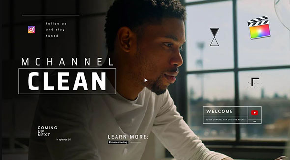 FCPX插件-60种简洁图形文字标题介绍包装动画 mChannel Clean