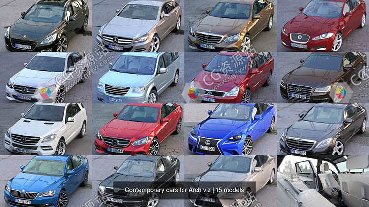 15种现代汽车奥迪雷克萨斯奔驰等3D模型-图片2