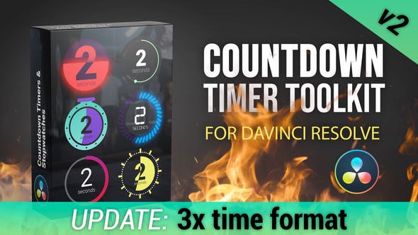 达芬奇预设-秒表倒计时动画工具包 Countdown Timer Toolkit
