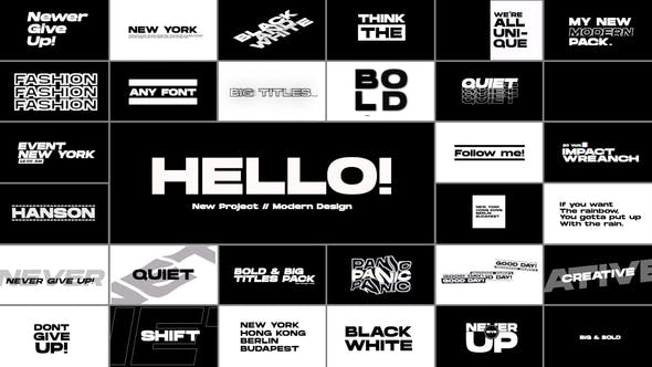 AE模板-28个现代大标题文字动画预设 Big Titles