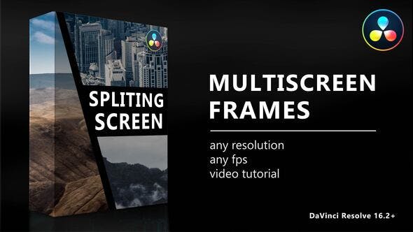 达芬奇预设-14组视频分屏网格画面动画预设 Multiscreen Frames for DaVinci Resolve