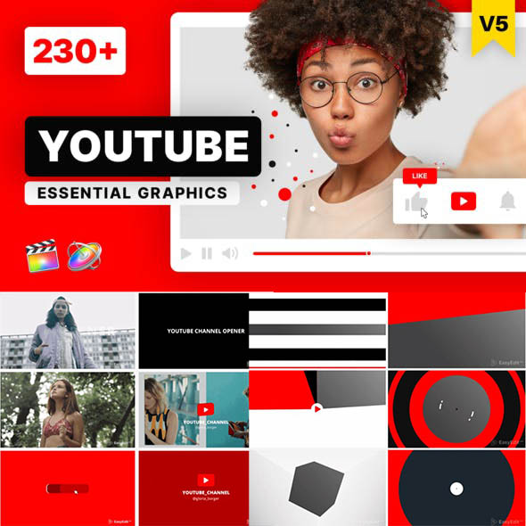 FCPX插件-230+网络时尚宣传包装开场文字标题字幕条排版动画