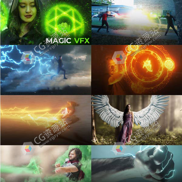 776组4K电流冲击波翅膀能量魔法特效合成视频素材-图片1