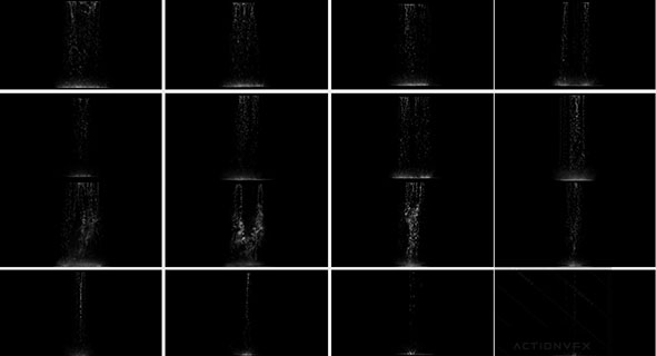 37个2K屋顶水沟水流元素特效合成透明背景视频素材