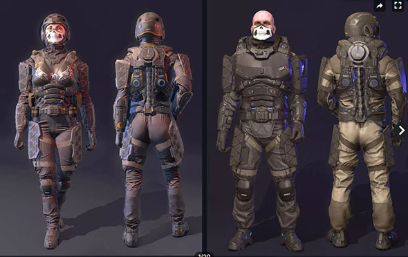 Unity未来战士包 Futuristic Soldiers Pack v1.0