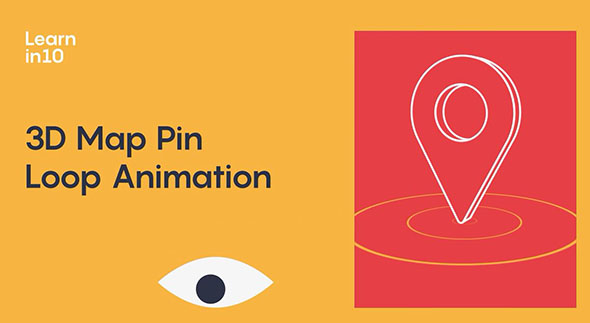 C4D三维无限循环地图标记动画教程+英文字幕