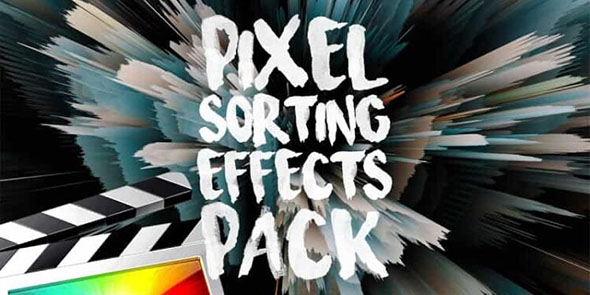 FCPX插件-14种像素立体拉伸排序特效转场预设