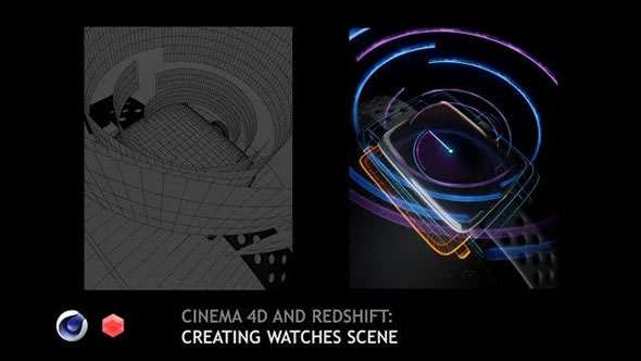 C4D Redshift渲染器智能手表建模渲染教程+英文字幕