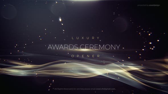 AE模板-时尚金色闪光豪华丝滑粒子开场 Luxury Silky Opener