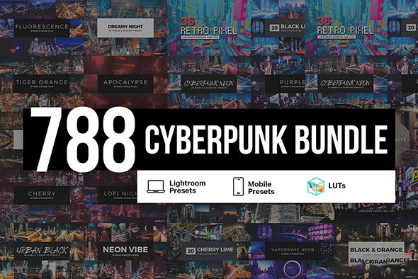 788个赛博朋克外观Lightroom预设和LUTs调色预设合集-图片1