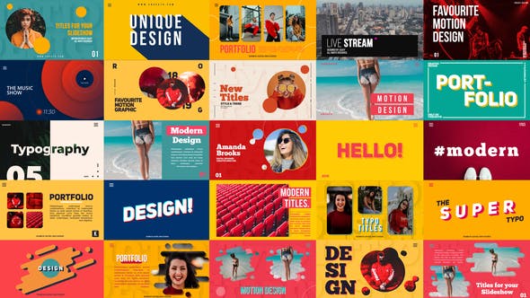 AE模板-40个图片视频文字排版字幕标题动画 Typography Titles