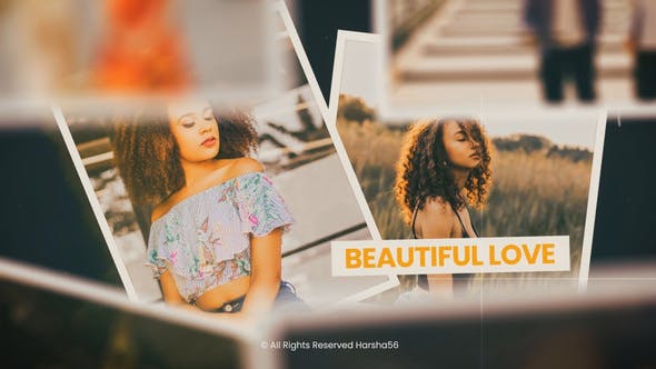 AE模板-情人节复古婚礼美好回忆照片相册片头 Photo Slideshow