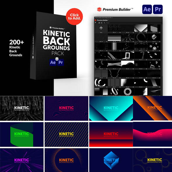 AE模板脚本+PR预设脚本-200个动态黑白背景动画元素-图片1