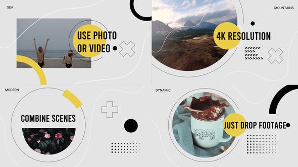 FCPX插件-4K现代多彩时尚图形文字标题开场 Modern Opener