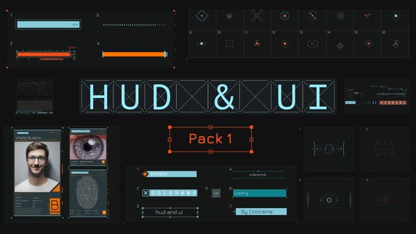 AE模板-科技感HUD元素用户界面动画 HUD & UI