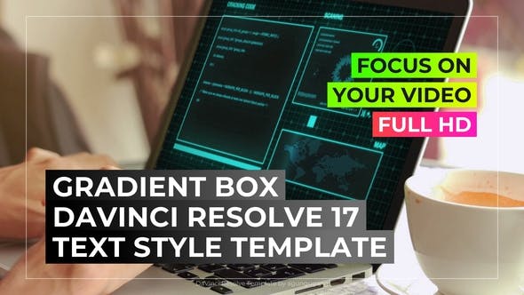 达芬奇预设-图形渐变框文字标题动画 Text Gradient Box