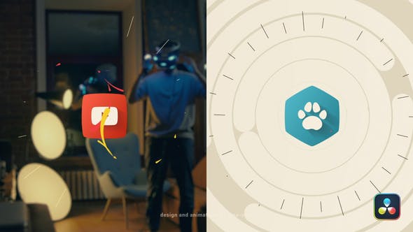 达芬奇模板-简约时尚扁平化图形Logo动画 Simple Flat Logo Opener