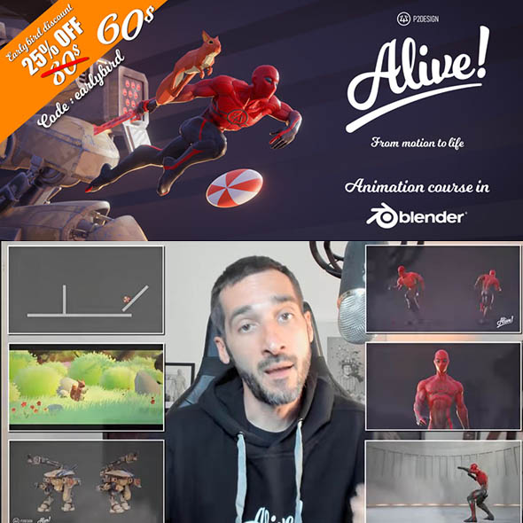 Blender大师级角色动作动画训练视频教程+中英文字幕