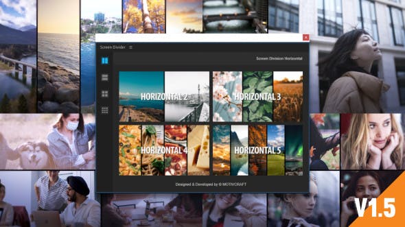 AE脚本-视频图片分屏组合动画预设 Multi Screen Split Divider Extension