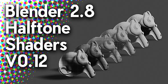 Blender网格半色调材质预设 Npr Halftone Shaders V0.12