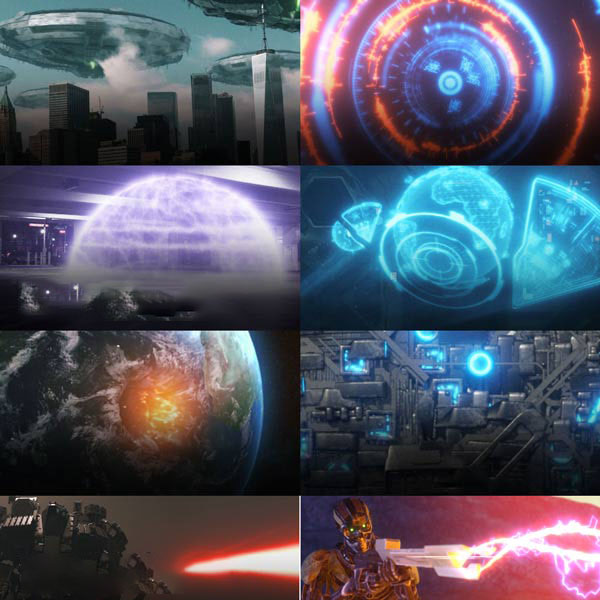 317组科幻飞船地球科技HUD武器设备特效合成透明背景视频素材