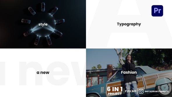 PR模板-创意设计时尚图片视频文字快闪片头 Stomp Typography Opener