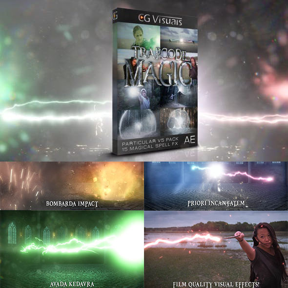 AE模板-Particular雷电火焰魔幻法术能量水花光波高级特效合成动画-图片1