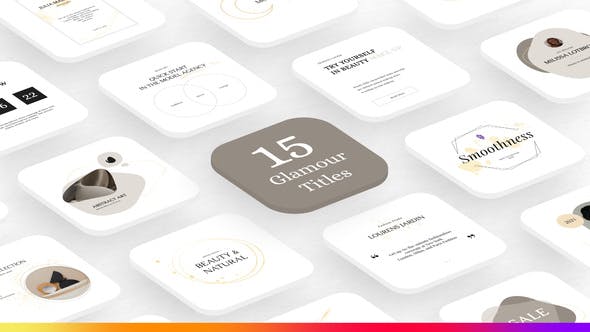 AE模板-15个时尚优雅文字标题动画 15 Glamour Gold Titles