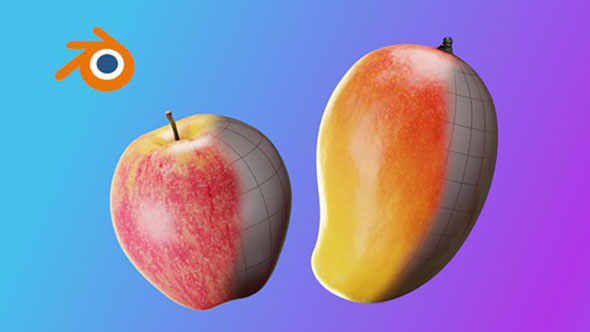 Blender程序化纹理逼真水果训练视频教程+中英文字幕