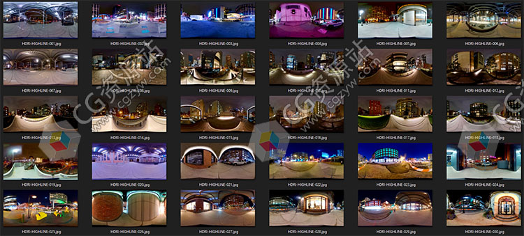 48个夜晚霓虹灯环境高动态HDRI素材 TFM HDRI-图片2