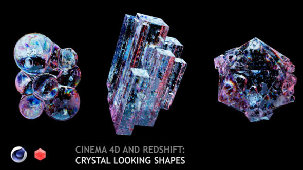Redshift渲染器水晶折射模型渲染C4D教程 Cinema 4D and Redshift Crystal Looking Shapes
