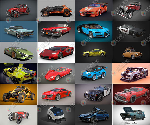 100辆汽车3D模型合集(blend/fbx格式）-图片1