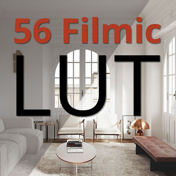 56个用于渲染引擎和后期制作LUT调色预设 3D Collective – Filmic LUTs