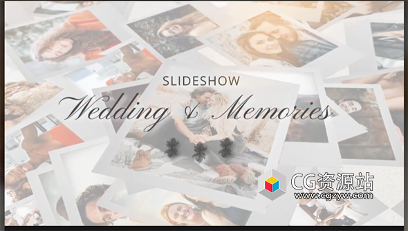 AE模板-浪漫爱情回忆婚礼家庭照片幻灯片 Memories – Wedding Gallery