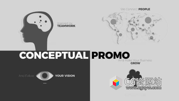 AE模板-创意图形概念宣传片介绍MG片头 Conceptual Promo