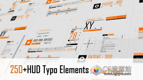 AE模板-250+科技感HUD文字标题排版动画 HUD Typography
