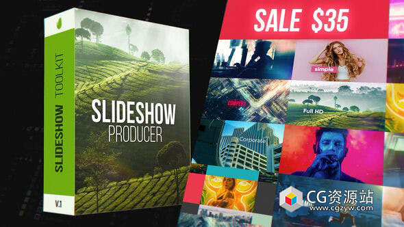 AE模板-体育复古抽象动感时尚图片视频幻灯片包装展示工具包