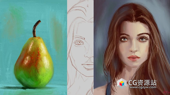 Paintstorm数字绘画花水果脸初学者到高级视频教程