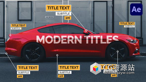 AE模板-现代感标注标题呼叫指示线动画 Modern Titles Package Call Outs