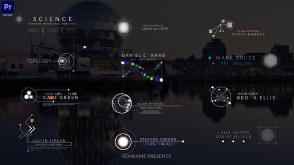 PR预设-12组RGB色彩分离标注标题动画 Science Fiction Lower Thirds