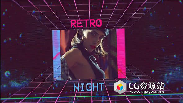 FCPX插件-复古波录像带VHS视频片头 Retro Wave Intro