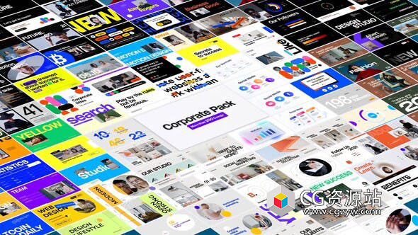 AE模板-214组商务公司简介信息图表视频宣传栏目包装排版片头