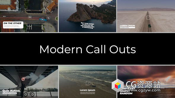 AE模板+PR预设-9组呼叫指示线文字标题动画 Modern Call Outs