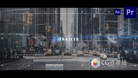 AE模板+PR预设-大气视差电影预告片文字视频宣传片头 Cinematic Trailer